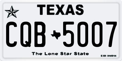 TX license plate CQB5007