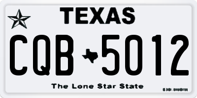 TX license plate CQB5012