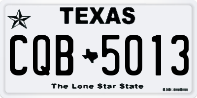 TX license plate CQB5013