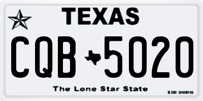 TX license plate CQB5020