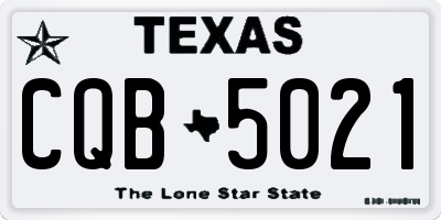 TX license plate CQB5021
