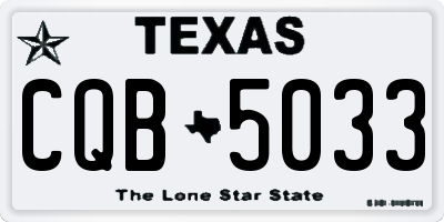 TX license plate CQB5033
