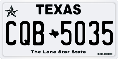 TX license plate CQB5035