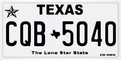 TX license plate CQB5040