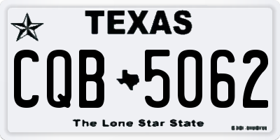 TX license plate CQB5062
