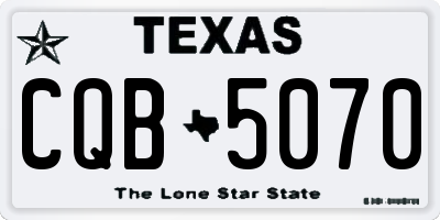 TX license plate CQB5070