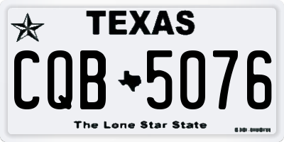 TX license plate CQB5076