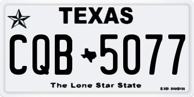 TX license plate CQB5077