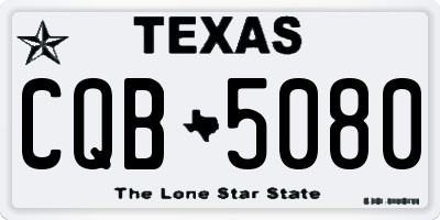 TX license plate CQB5080