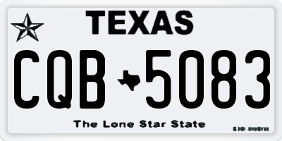 TX license plate CQB5083