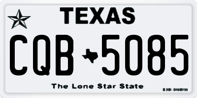 TX license plate CQB5085