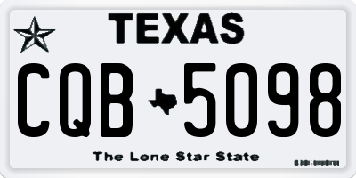 TX license plate CQB5098
