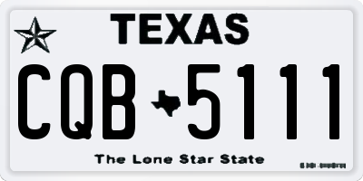TX license plate CQB5111