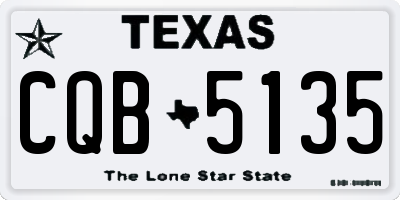 TX license plate CQB5135