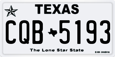 TX license plate CQB5193