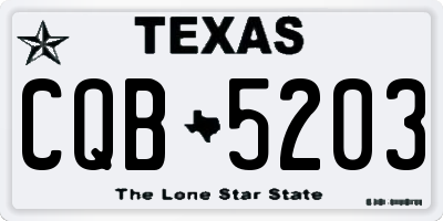 TX license plate CQB5203