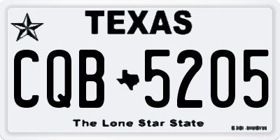 TX license plate CQB5205