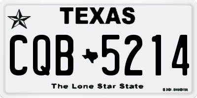 TX license plate CQB5214