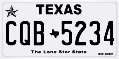 TX license plate CQB5234