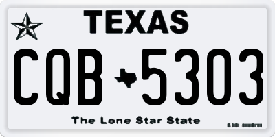TX license plate CQB5303