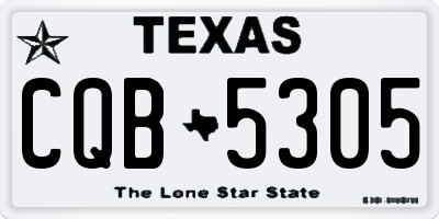 TX license plate CQB5305