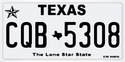 TX license plate CQB5308