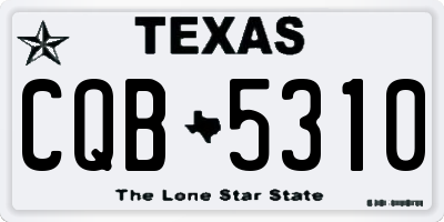 TX license plate CQB5310