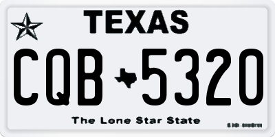 TX license plate CQB5320