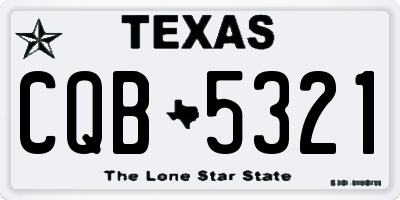 TX license plate CQB5321