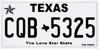TX license plate CQB5325