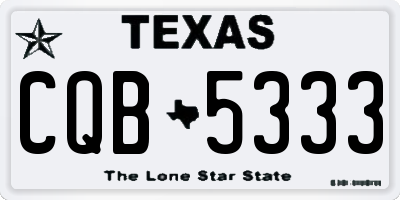 TX license plate CQB5333
