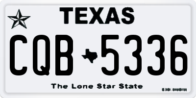 TX license plate CQB5336