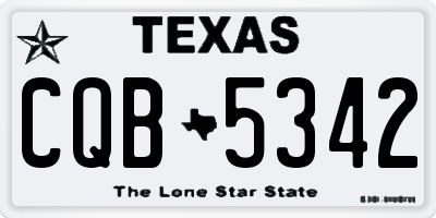 TX license plate CQB5342