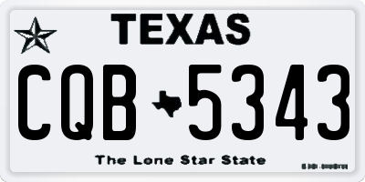 TX license plate CQB5343