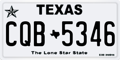 TX license plate CQB5346