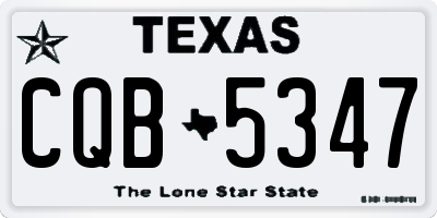 TX license plate CQB5347
