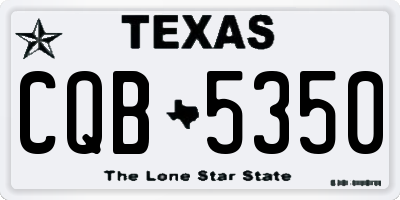 TX license plate CQB5350