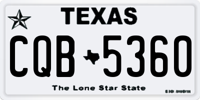 TX license plate CQB5360