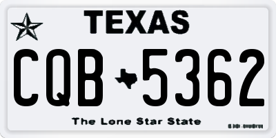 TX license plate CQB5362