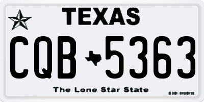 TX license plate CQB5363