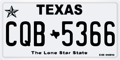 TX license plate CQB5366