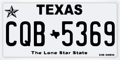 TX license plate CQB5369