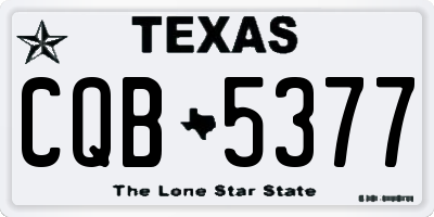 TX license plate CQB5377