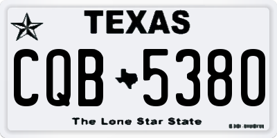 TX license plate CQB5380