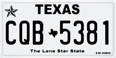 TX license plate CQB5381
