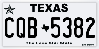 TX license plate CQB5382