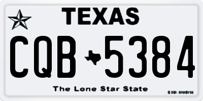 TX license plate CQB5384