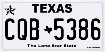 TX license plate CQB5386