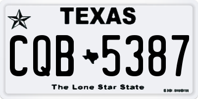 TX license plate CQB5387