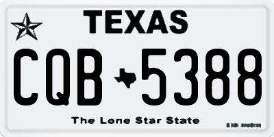 TX license plate CQB5388